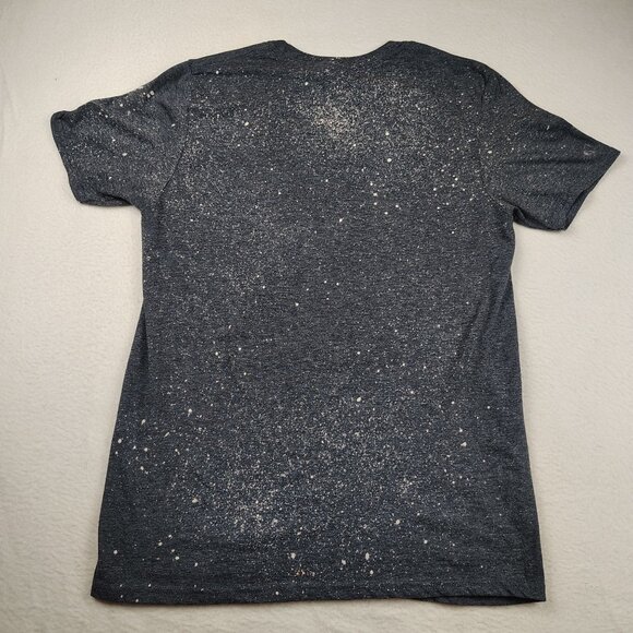 Crime Show Graphic Tee Shirt Womens sz Medium Skull Bleached Halloween - Picture 2 of 7